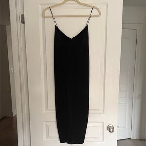 Black Velvet Midi Dress